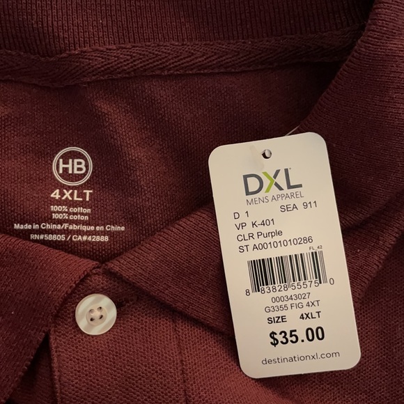 Never worn DXL Men’s Polo in a size 4XLT - Picture 2 of 3